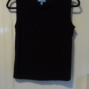 Koret, black sleeveless top, sz PS